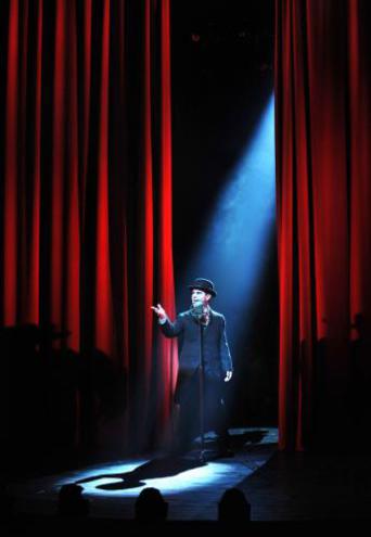 Brian Sills (Master of Ceremonies). Photo courtesy Kansas City Repertory Theatre