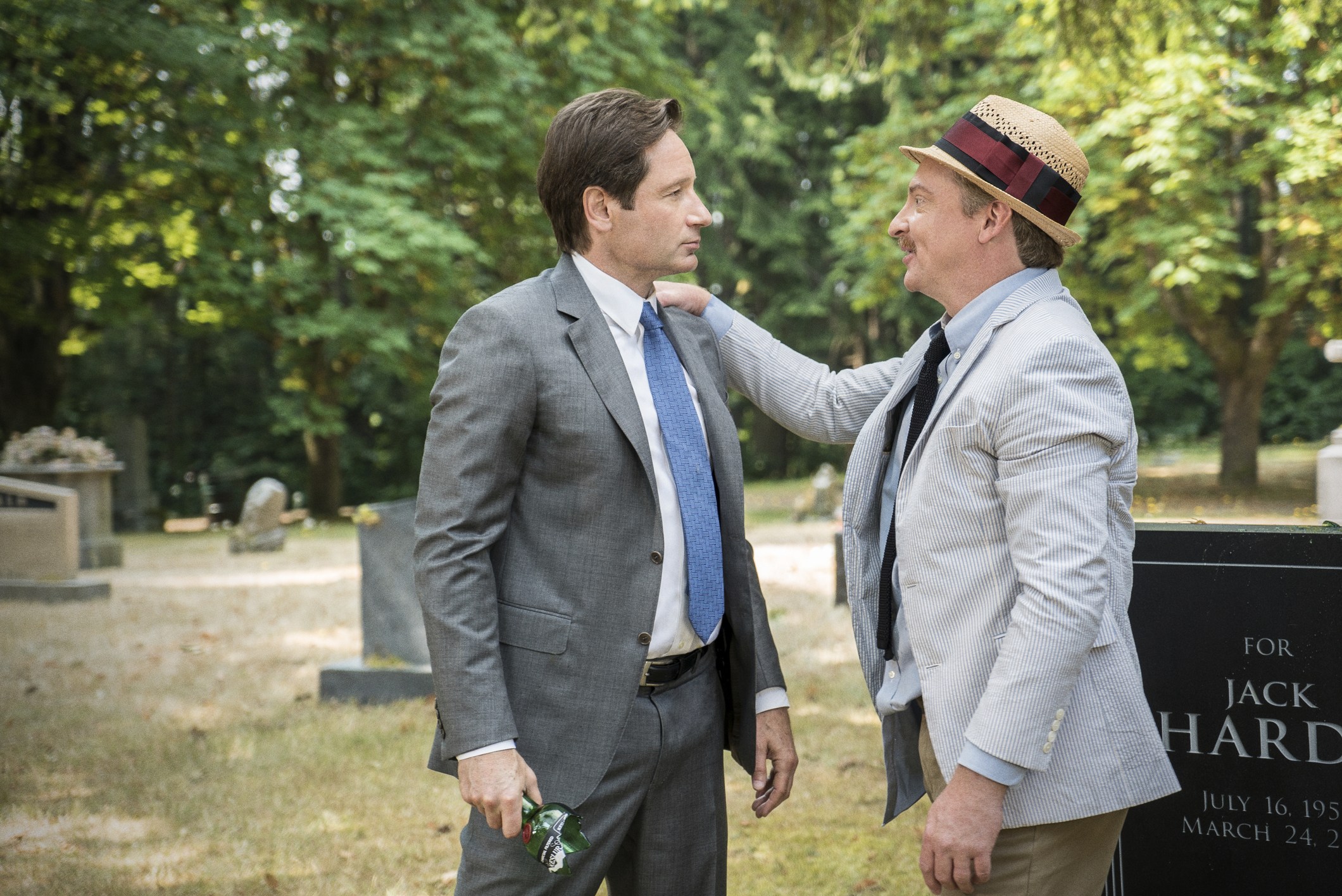 David Duchovny and guest star Rhys Darby