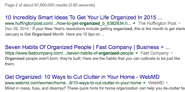 Screenshot of Google Search